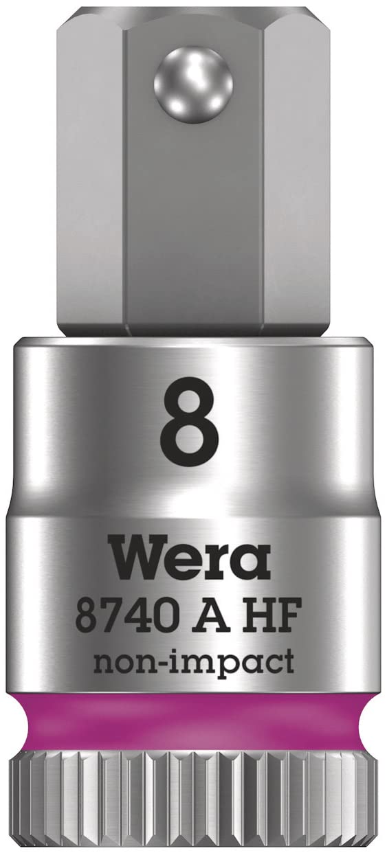 Wera 8740 A HF Zyklop 1/4" Drive Hexagon Socket Bit Metric 1/4" 8mm