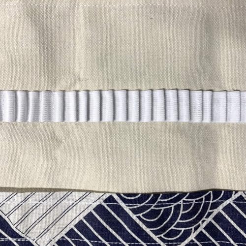 Image of Canvas Pencil Wrap Case, 72 Holes Colored Pencil Roll Holder Storage Pouch for Office (72 Holes, Blue-White)