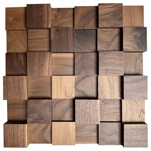 IG Acoustics Diffuseur acoustique 2D 500 - 30 x 30 cm - Diffuseur acoustique - Panneau mural en bois - Panneau acoustique (noyer)