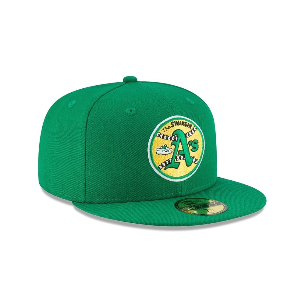 New Era MLB 59FIFTY Oakland Athletics Baseballkappe, Team-Farbe, Cooperstown-Logo, authentische Kollektion