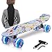 JNUYISW Skateboard per Bambino Principianti Mini Cruiser Skateboard completo 22 Pollici Penny Board Tavola Skateboard per bambini, adulti, Giovani con ruote LED, Cuscinetti ABEC-7, Strumento T
