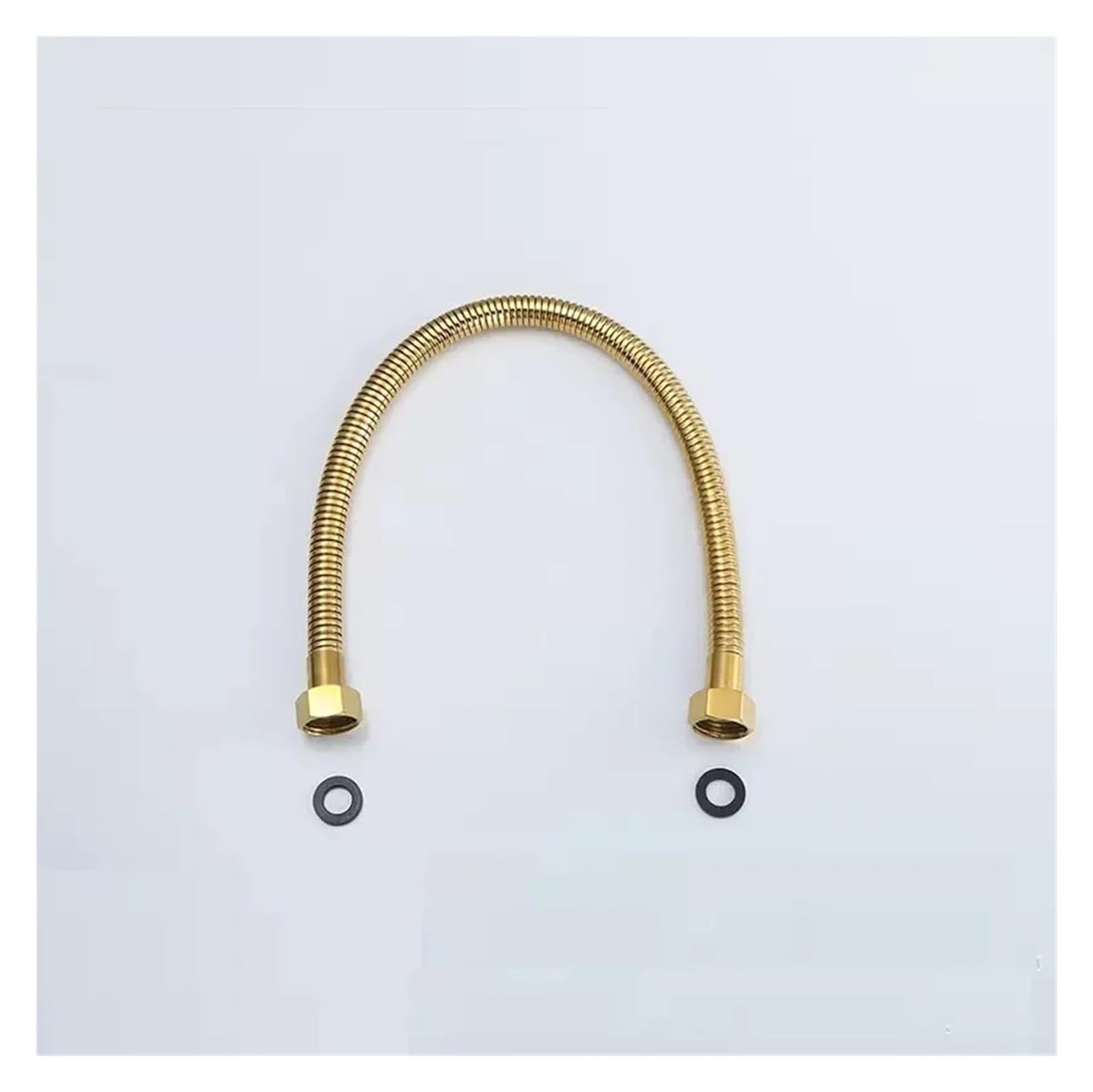Tubo de Acero Inoxidable 304 Dorado, Entrada de Agua for Inodoro, 50 cm, G1/2" x 1/2".