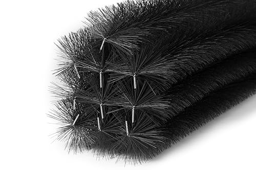 Forega - Spazzola per grondaia 12 m 110-120 cm Ø 19 cm 10 Pezzi | Resistente ai raggi UV | Protezione fogliare | Installazione semplice | protezione del pannello solare (Filo zincato)