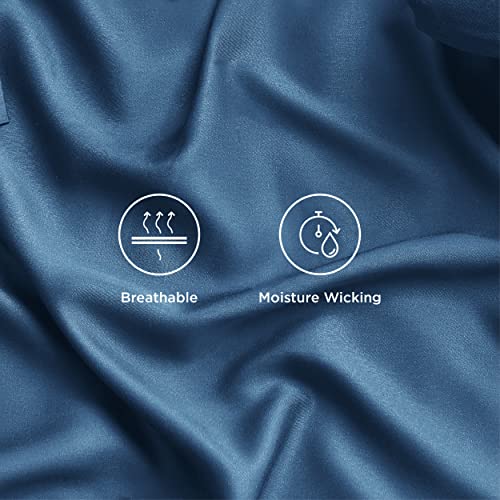 Image of Bedsure King Size Sheets Set, Cooling Sheets for Hot Sleepers, Rayon Derived from Bamboo, PureWoven, Breathable & Soft, Deep Pocket Up to 16 Inches, Hotel Luxury Silky Bedding, Teal