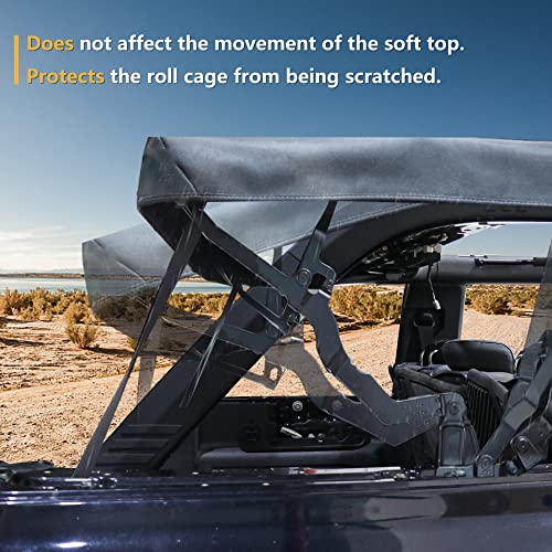 Rerpro D-Pillar Roll Bar Padding Protector Cover Compatible With 2021 2022 2023 New Ford Bronco 4 Door Roll Cage Edge Paint Protection Guard Prevent Scratching Exterior Accessories 4 Pack Silicone #TOP3