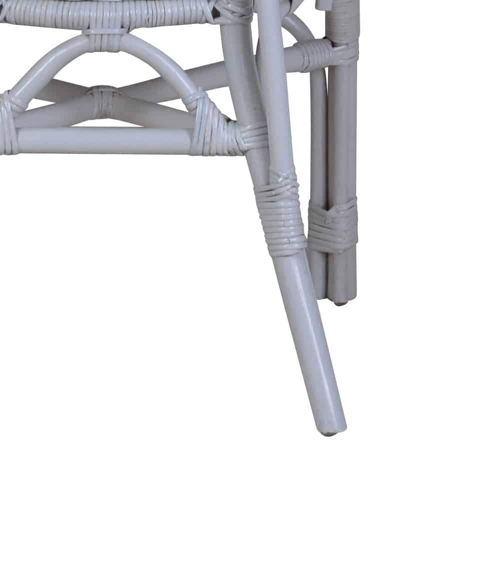 Armlehnstuhl Rattan 57x75x56 cm Landhausstil Rattan Weiß