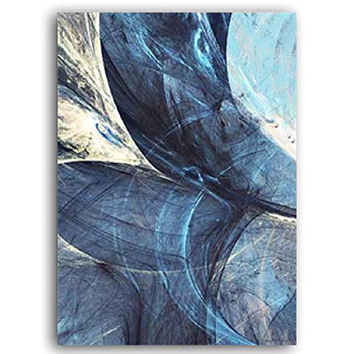 Lienzo abstracto azul 50x70cm cuadro moderno de acuarela para pared 5