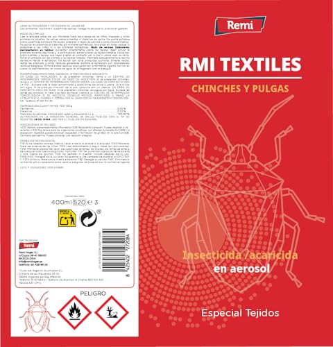 Miniatura 8 de Remi Hogar Spray Anti Chinches Y Pulgas Insecticida Veneno Aerosol Repelente Especial Tejidos Eficaz Aplicar En Muebles
