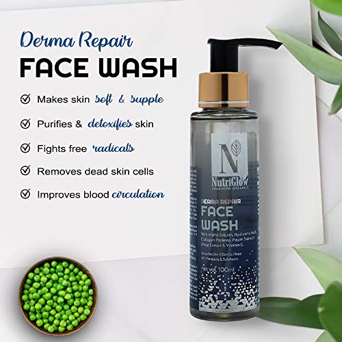 Image of NutriGlow Advanced Organics Derma Repair Face Wash For Repair Cells, Skin Lighting, Soft & Supple Skin, Remove Dead Skin Cells, Clear Skin Impurities, 100ml