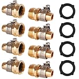 Dalmbox Garden Hose Repair Kit with Clamps, Male and Female Hose Fittings, Fit for 3/4'or 5/8' Garden Hose Fitting, 4 Sets