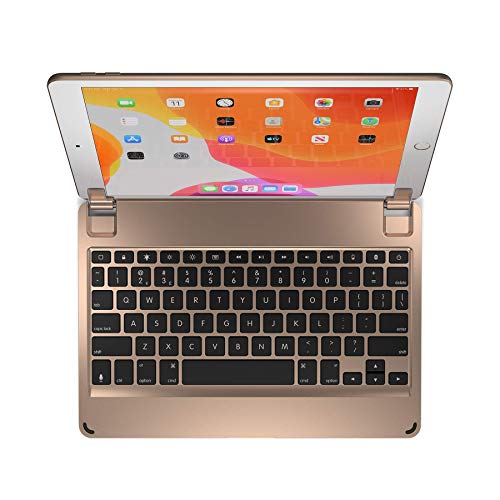 Super Big Clearance! Brydge 10.2 Keyboard for Apple iPad (2019)  Aluminum Bluetooth Keyboard with Backlit Keys (Gold) (Renewed)