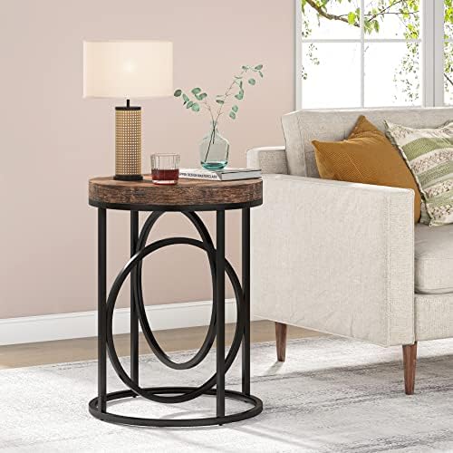 Amazon.com: Tribesigns Round End Table, Small End Table with 3 Storage ...