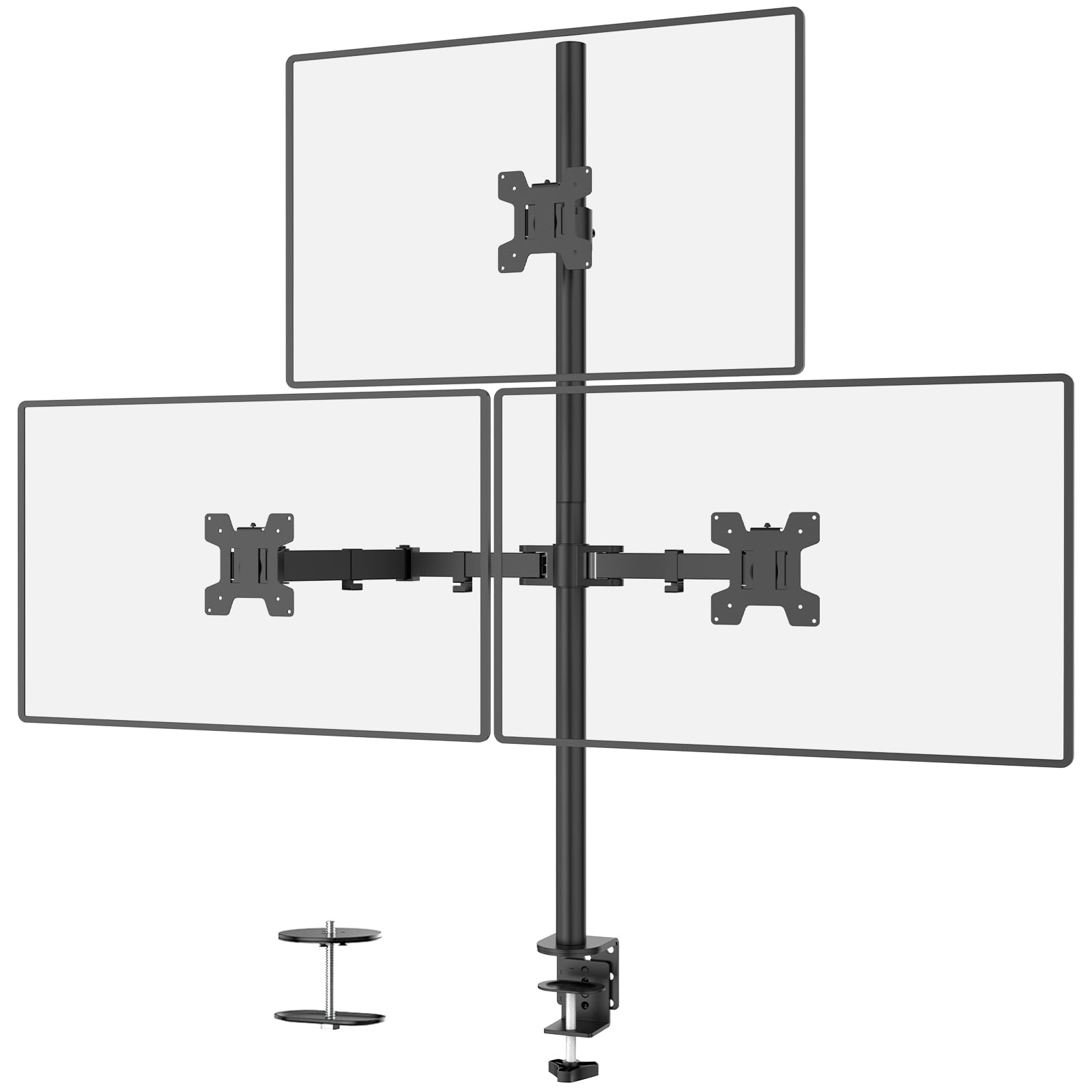 WALI Tall Triple Monitor Mount for 13-27 inch Computer Screens, up to 22lbs