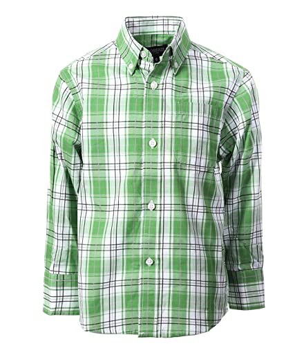 Image of Gioberti Boys Long Sleeve Button Down Plaid Checked Shirt