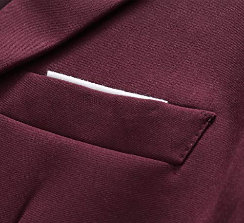 Mogu Mens Slim Fit One Button Casual Blazer Jacket Us Size 32 (Label Asian Size L) Wine #TOP3