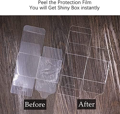 MUAEEOK 50PCS 8x8x8cm Clear Cube Wedding Favour Boxes with Gift Ribbon Party Favor Boxes PET Transparent Cube Gift Boxes for Jewelry Storage Display, Valentine, Candy, Chocolate (8x8x8cm-50pcs)