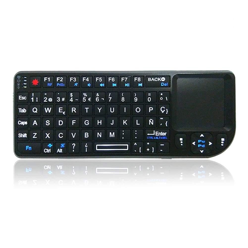Mini teclado inalámbrico retroiluminado a color con panel táctil de mano