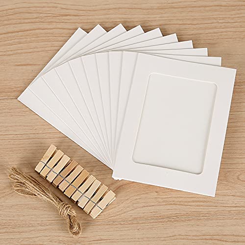 Loxuezx Paper Photo Frame 4X6 Picture Frames Collage Wall Decor Diy Cardboard With 30 Wood Clips And 3 Jute Twine Home Décor Kids' Room Loxuezx Colors Pcs thumb #2