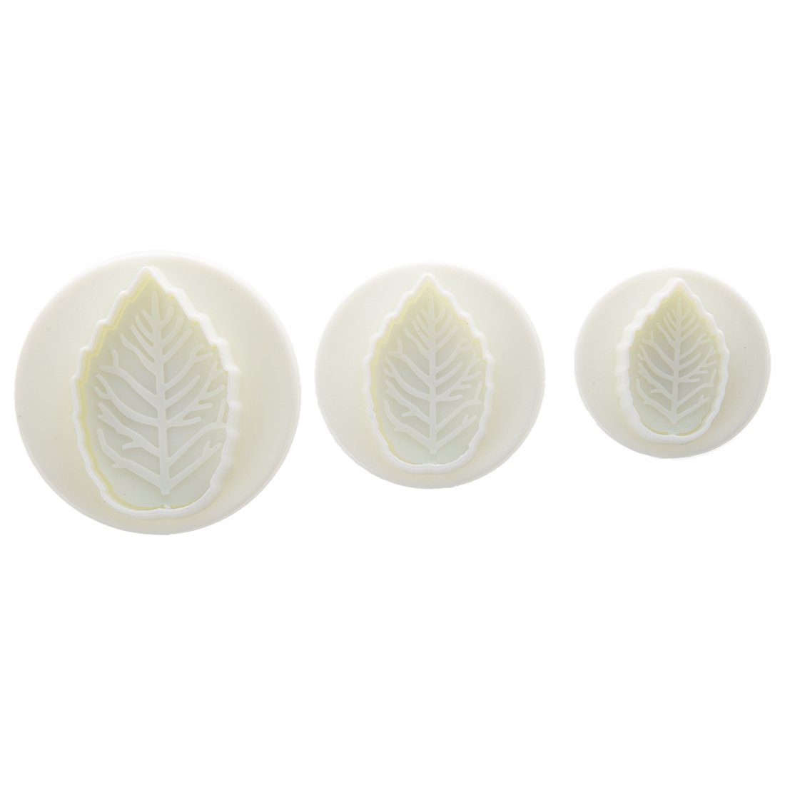 Bstepompre Veined Rose Leaf Cutters 3 Plungers Sugarcraft