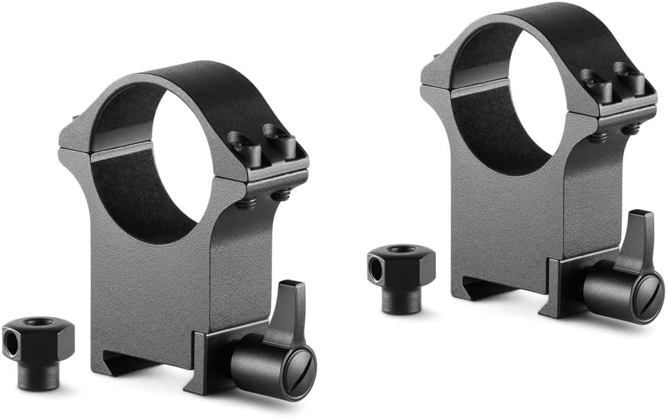 Professional Steel Ring Mounts 30mm, Extra High, With Lever (fitted) & Nut