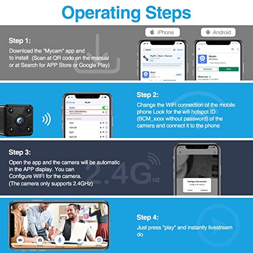 FREDI Hidden Spy Camera, 1080P HD Mini Wireless WiFi Small Nanny Cam with Night Vision, Motion Detection, Loop Recording, Flexible Magnetic Bracket for Home and Office - Work with iOS Android PC - Thumbnail 5