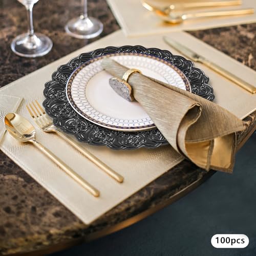 Platos de cena negros 13 pulg. pack x100 miniatura 2