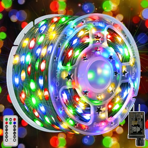 Ollny Christmas Lights, 198 FT 600 LED Outdoor Waterproof Plug