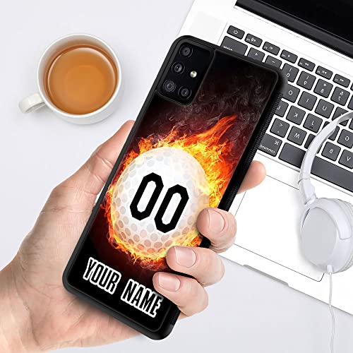 Phone Case For Samsung Galaxy A51 Custom Fire Golf Phone Case Personalize Phone Case With Your Name And Number Design #TOP5