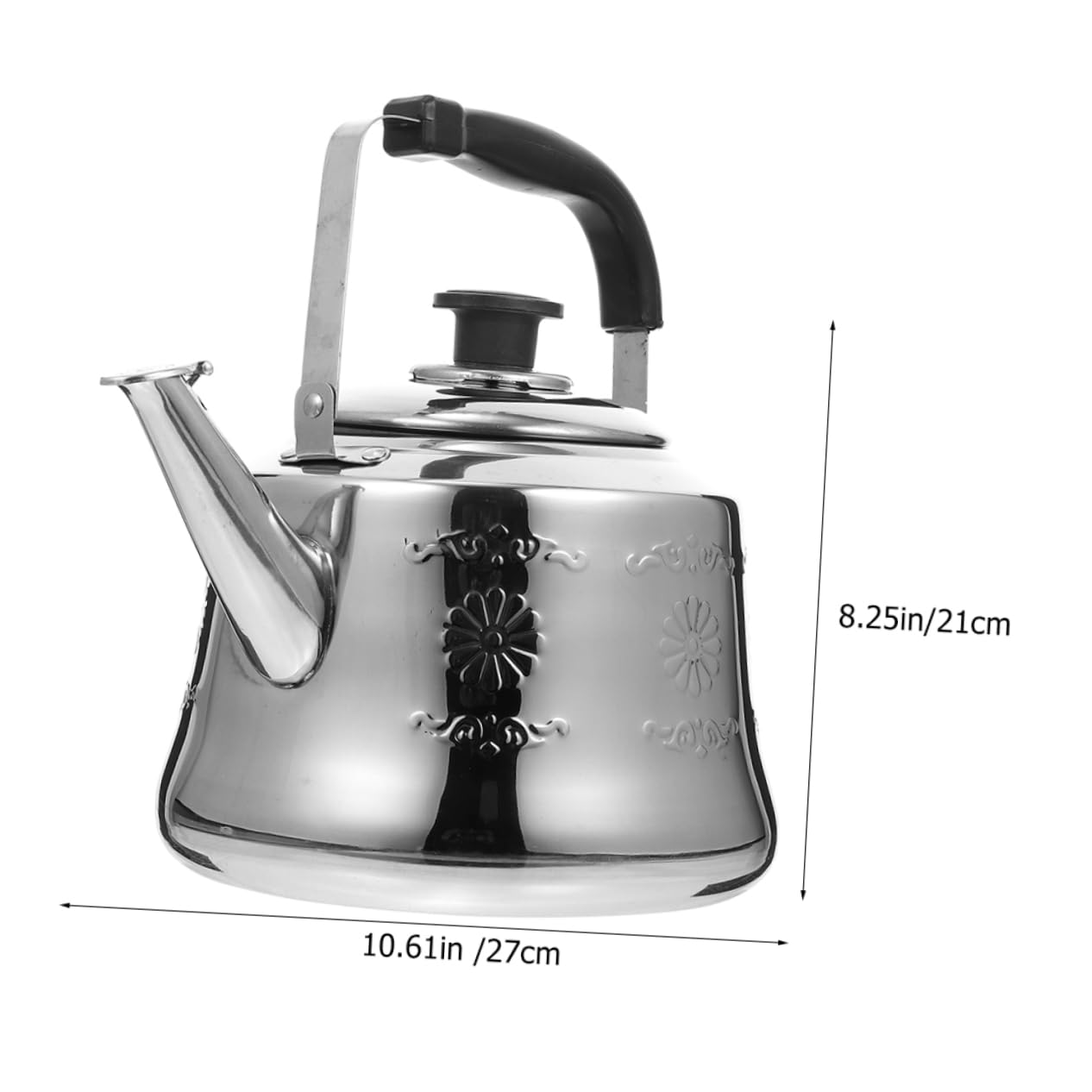 Ciieeo Ergonomic Handle Tea Kettle Stovetop Stainless Steel Whistling Home Daily Use