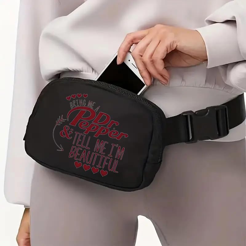Dr Pepper Mini Crossbody Sling Bag Chest Bag Fanny Pack Running for Men Women Workout Travelling,Minimalist Chest Shoulder Pack,Lightweight Casual Waist Fanny Pack for Travel, Daily Use