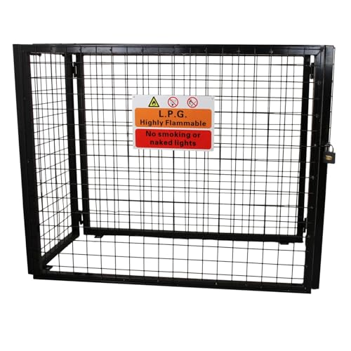 MonsterShop – Cage Métallique Pliante en Acier Galvanisé avec Serrure pour Entreposage de Bouteilles Cylindre de Gaz standard de 19 kg Cage de Sécurité...