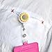 Qinsuee Retractable Badge Holder with Alligator Clip, 24 inch Retractable Cord, ID Badge Reel with Sunflower, 3 Pack