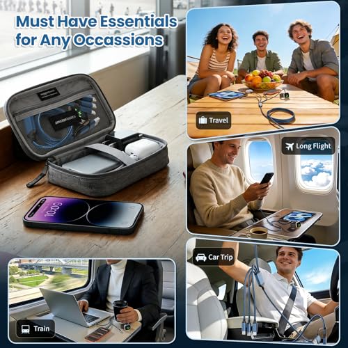 Image of 2026 Travel Essentials for iWatch Charger with 3 Type-C Ports, 2Pcs 5FT