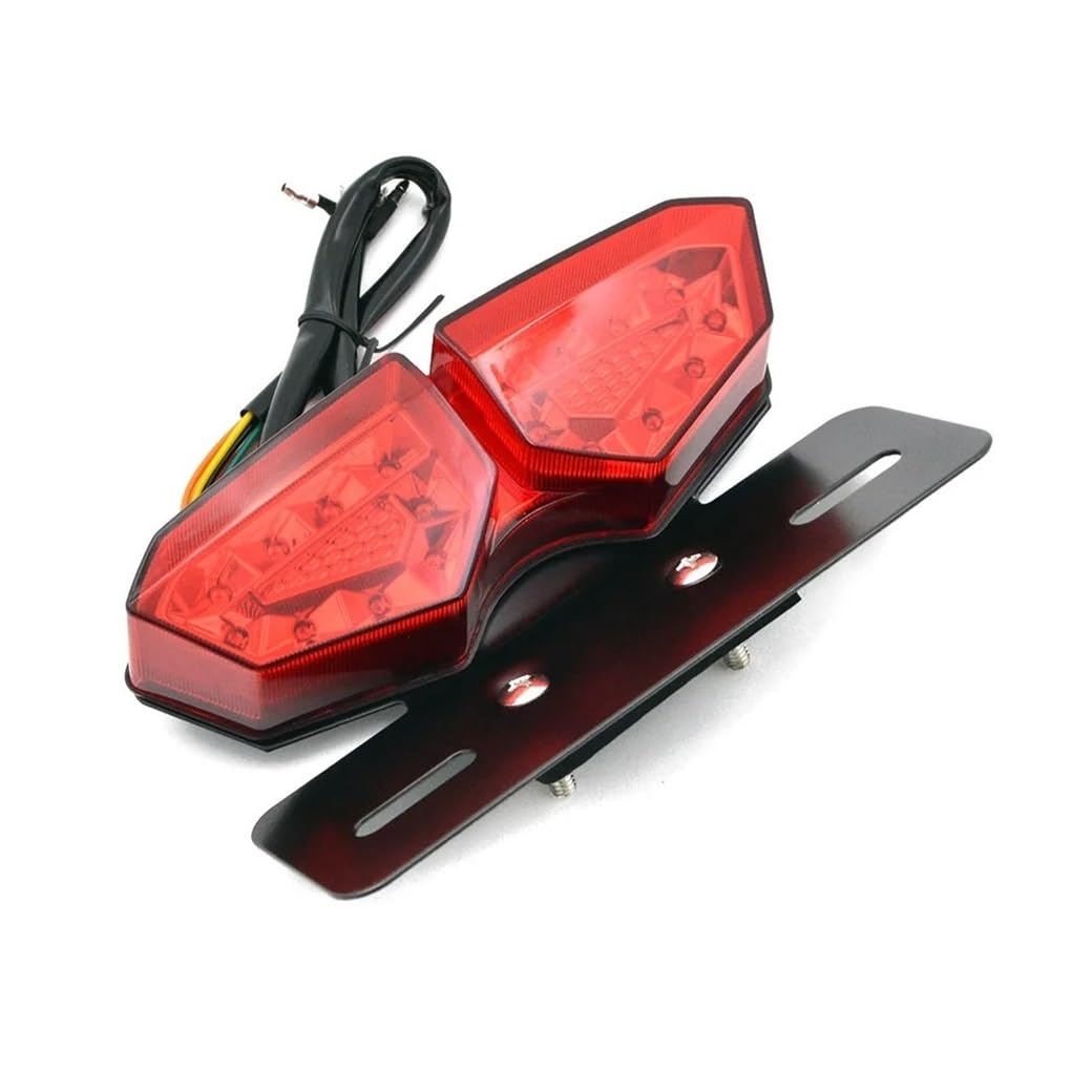 DAGMARA Moto Freno Luces Trasera Cola 12 V LED 1 x Luz trasera Freno Intermitente Lámpara de marcha Trasera Mariposa Grande Matrícula para Todo Terreno Playa Bicicleta Motocicleta