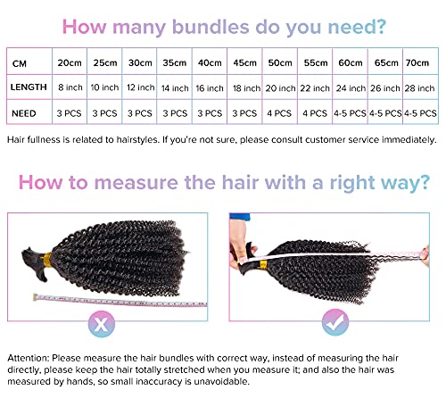 Mongolian Afro Kinky Curly Braiding Hair Bulks Bundles 3Pcs/Lot Full Head Human Hair Bulks For Braiding No Wefts (18Inch, 2Pcs/Lot) #TOP4