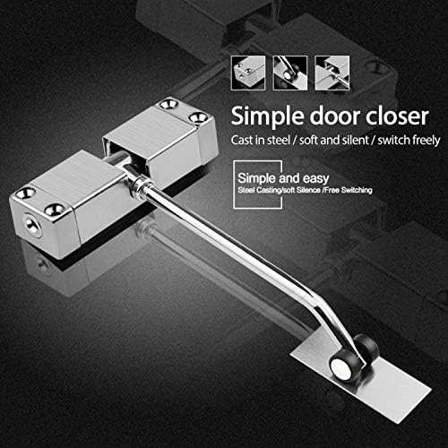Automatic Door Closers,Door Closer Stainless Steel Automatic Spring Door Closer Door Closing Device Can Adjust The Door Closing Device Furniture Door Hardware Door Closers (Color : As Shown)