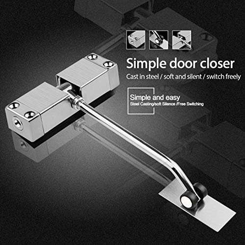 Ferme-porte à ressort automatique en acier inoxydable, dispositif de fermeture de porte, peut ajuster le dispositif de fermeture de porte, quincaillerie de porte de meubles, ferme-porte (comme indiq