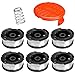 Bobine Fil Coupe Bordure pour Black et Decker Coupe-Bordures, 6 Bobine de Fil Debroussailleuse avec 1 Couvercle de Bobine et 1 Ressort