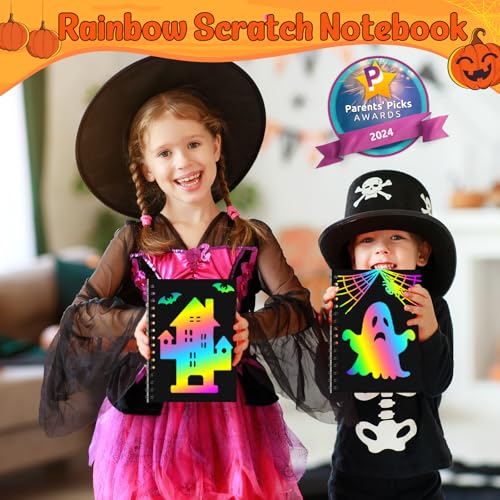 Image of ZMLM 24 Pack Rainbow Art Scratch Notebooks for Halloween Party Favors