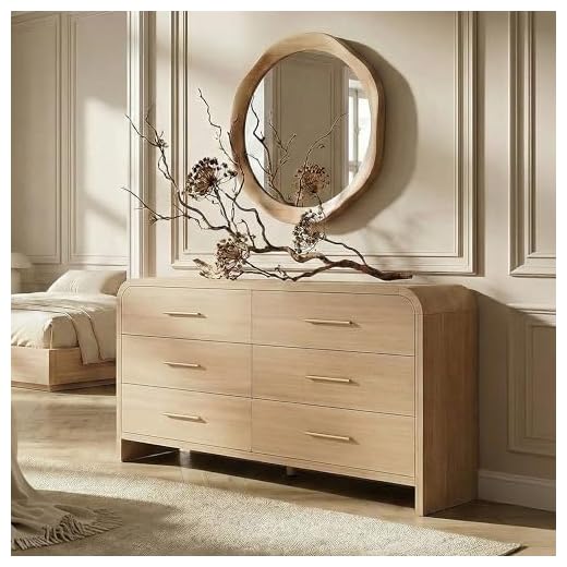 EliteSet Modern Curved 6-Drawer Dresser