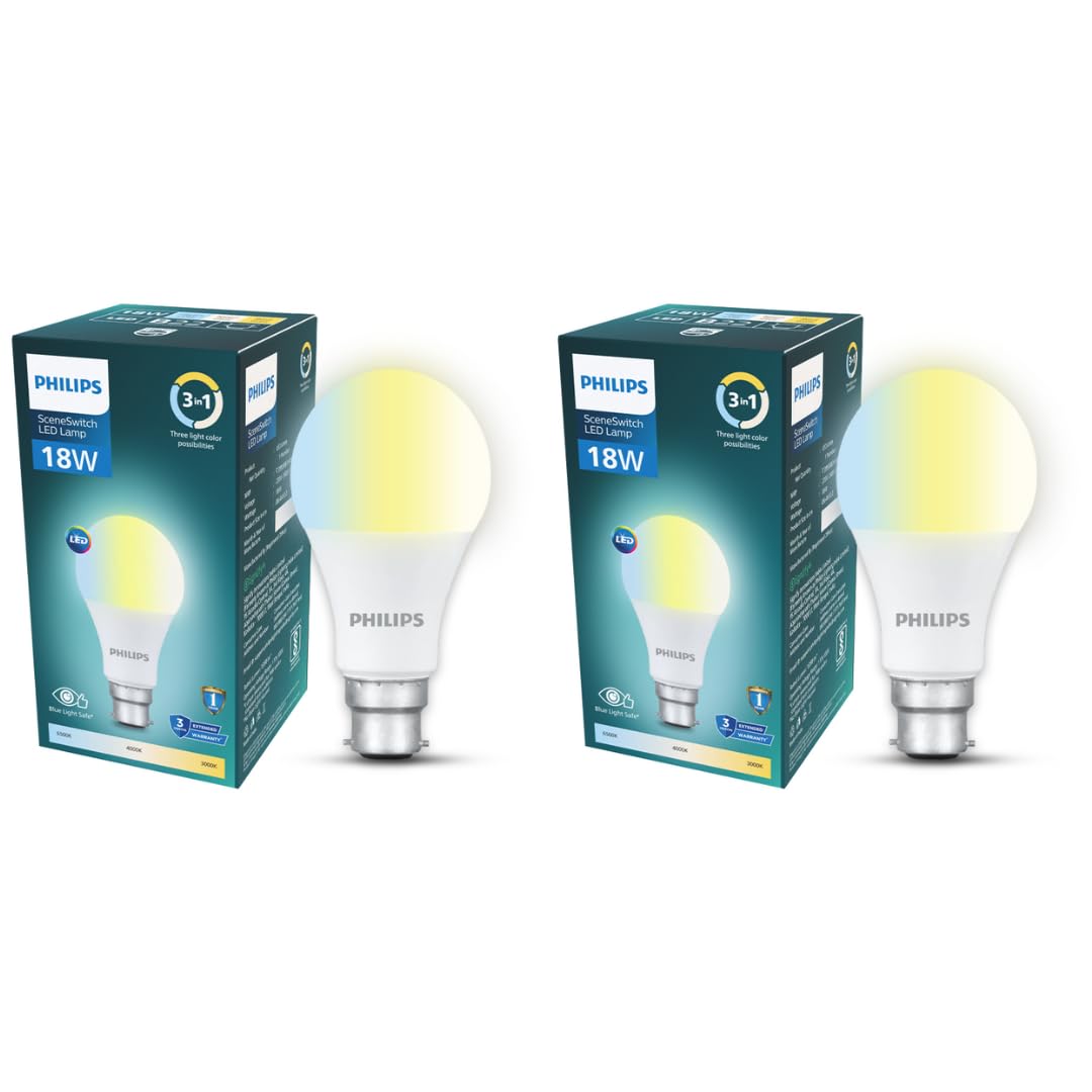 Philips SceneSwitch 18W 3-in-1 LED Bulb (Pack of 2)