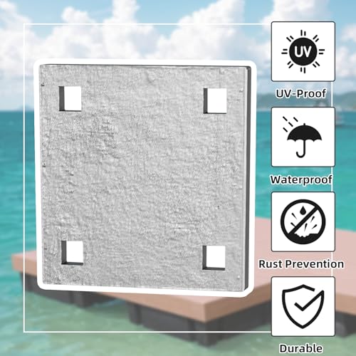 Vlaeng Stationary Dock Backer Plate 4 Pcs, 5x5 Galvanized Backer Plate, Hardware Heavy Duty Floating Boat Dock Steel Backer Plate with 1/2" Holes, Ideal for Dock Maintenance - NO Carriage Bolts by Vlaeng - Image 4