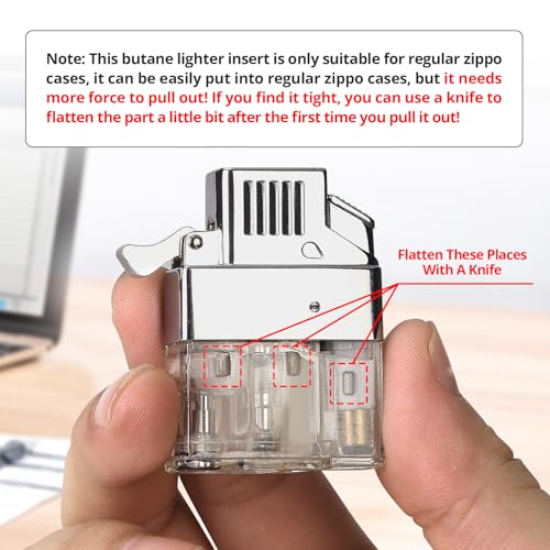 Insert de encendedor de butano coldown, llama dual ajustable miniatura 5