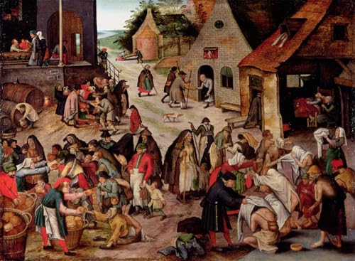 Impression d'art les sept actes de charité Brueghel finition premium