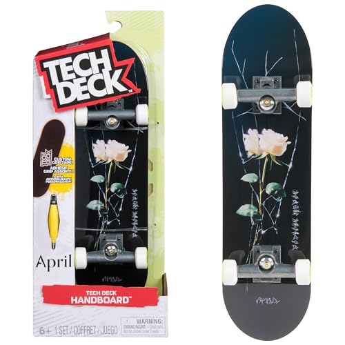TECH DECK, April Handboard; Authentic Mini Skateboards, Kids Toys for Boys & Girls, Ages 6 and up (Hands Use Only)