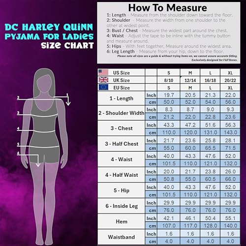 DC Comics Harley Quinn Womens Long Pyjama Set, Soft Breathable Loungewear - Gifts for Women (Black/Red, L) - Image 5