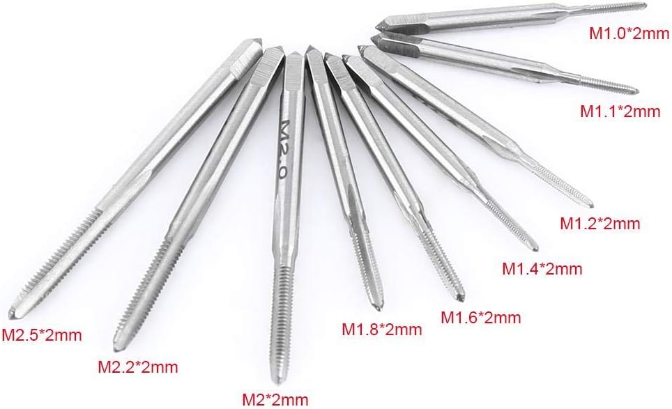 Hilitand 30PCS Dies Taps Set Adjustable M1.0-M2.5 2mm HSS Metric Dies Spanner Set T Handle Tools Kit