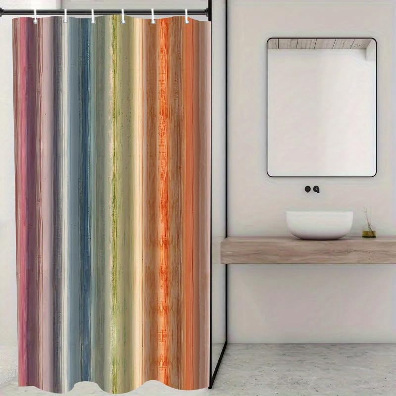 Rideau de douche anti-éclaboussures en polyester à motif moderne