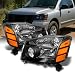For Black 04-15 Titan Pickup Truck 05-07 Armada Headlights Front Lamps Direct Replacement Left + Right