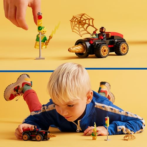 Spidey e i Suoi Fantastici Amici Veicolo Trivella di Spider-man, Gioco per Bambini da 4 Anni, Macchina Giocattolo, Modelli di Auto da Costruire con Starter Brick e 2 Minifigure di Supereroi 10792 - Lego - Immagine 6